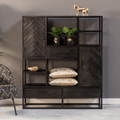 Mangohouten Vakkenkast 120 cm Black