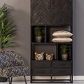 Mangohouten Vakkenkast 90 cm Black