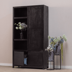 Mangohouten Wandkast Phoenix 120 cm Mahom (3 open vakken, 4 deuren)