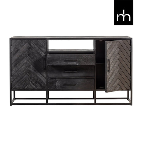 Mangohouten Dressoir Toronto Black 145x80 cm Mahom