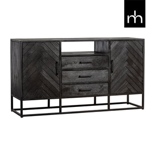 Mangohouten Dressoir Toronto Black 145x80 cm Mahom