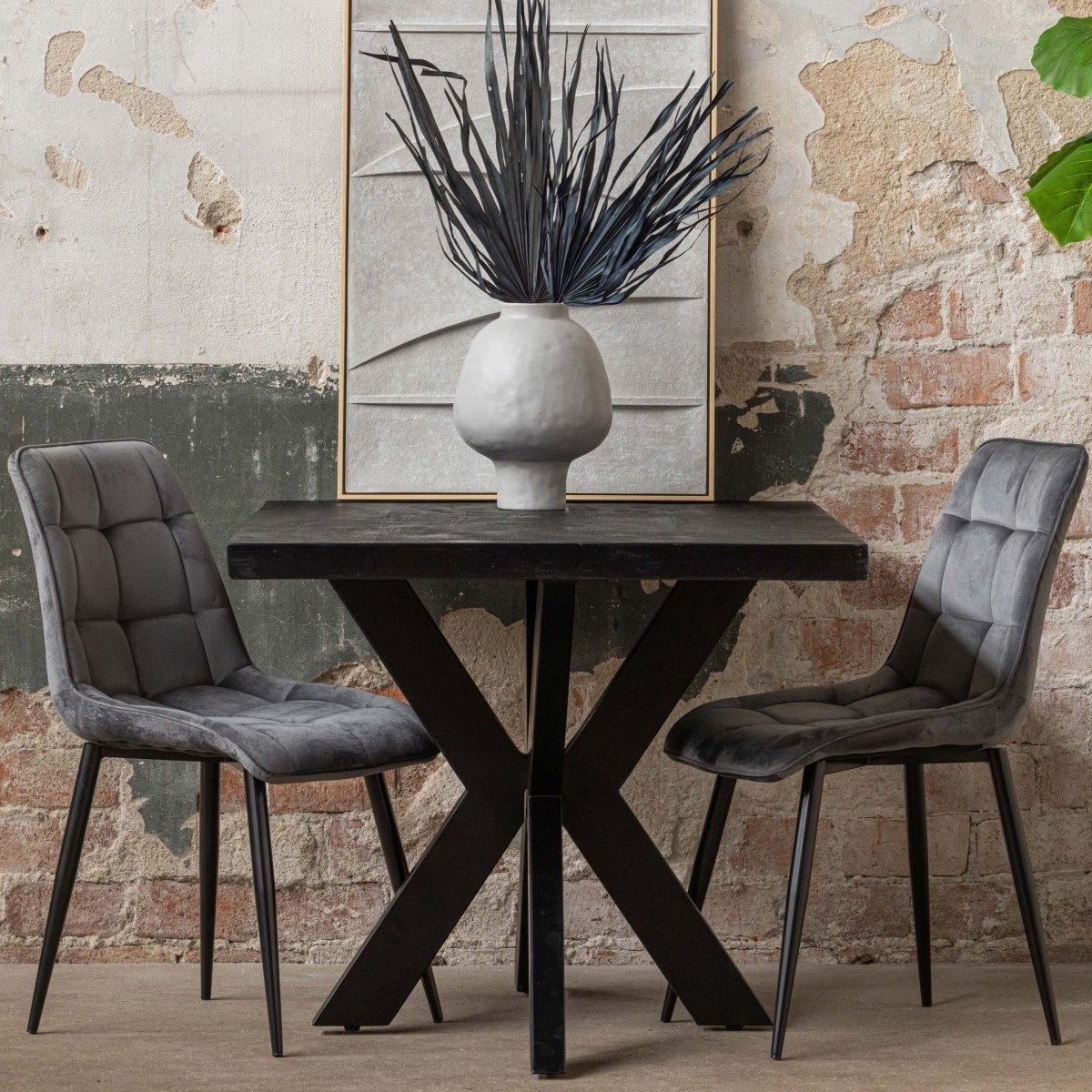 Mangohouten Eettafel Memphis Rechthoek Black