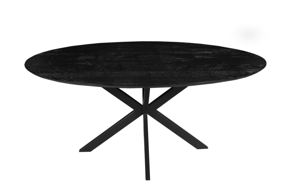 Mangohouten Eettafel Bologna Ovaal Black 160x90 cm Mahom