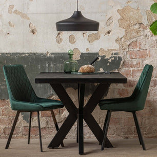 Mangohouten Eettafel Memphis Rechthoek Black