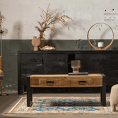 Mangohouten Salontafel 120 cm 2 lades