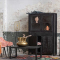 Mangohouten Vitrinekast Black