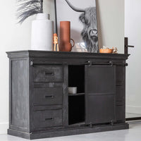Mangohouten Dressoir Newark Black 160 cm Mahom