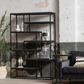 Mangohouten Vakkenkast 120 cm Black